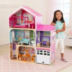 Casuta mare din lemn Avery DollHouse KidKraft de joaca cu papusi - cu sunete si lumini